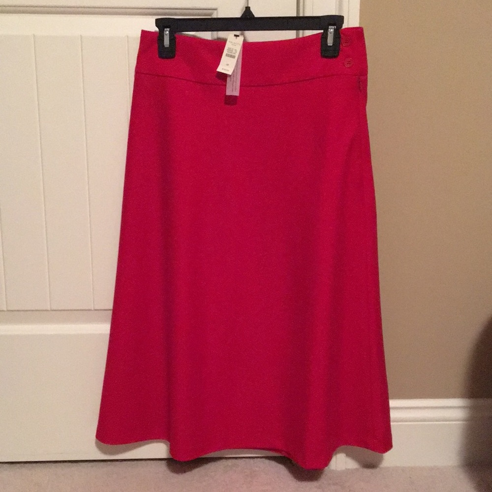 Talbots red Italian flannel skirt.